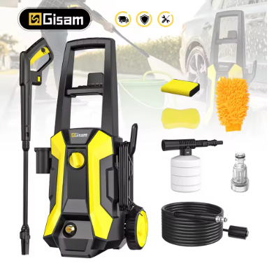 Gisam 180Bar 2200W Elektryczna myjka wysokociśnieniowa do samochodów Pistolet do mycia ogrodu Pistolet natryskowy do mycia wodą 180° Regulowana dysza