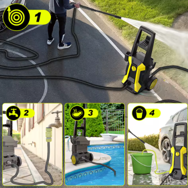 Gisam 180Bar 2200W Elektryczna myjka wysokociśnieniowa do samochodów Pistolet do mycia ogrodu Pistolet natryskowy do mycia wodą 180° Regulowana dysza